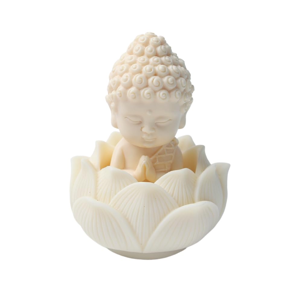 SHIDXIB 2Pcs/1Set Serene Buddha Statues in Lotus Pose Statue Ornament Ideal for Home Office and Car Decor