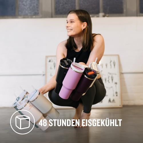 STANLEY 1913 Quencher H2.0 Flowstate Trinkflasche Mit Strohhalm 1.2L - Thermobecher Kühlt 11 Stunden - 48 Stunden Eisgekühlt - Spülmaschinenfest - flasche BPA Frei - Edelstahl Trinkbecher - Plum – Bild 5