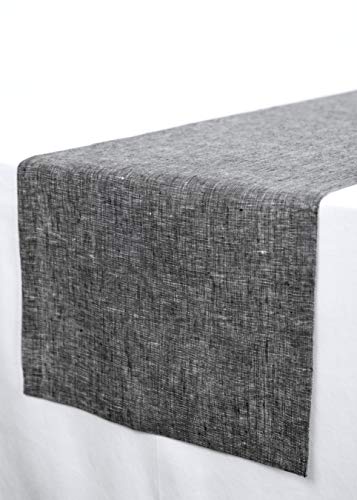 Solino Home Chemin de Table, Serviettes et Sets de Table uni 14 x 72 inch Noir