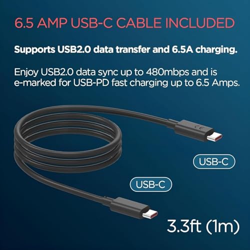 Image of Motorola 68W Gan Turbo Power Fast C-Type Charger for Motorola Edge 60 Pro /Fusion /Edge 50 Fusion /Edge 50 Ultra /50 Pro /Razr 50 Ultra /Moto G45 /G54 /Moto E40 /Moto G35 & Support Other USB C Device, Black