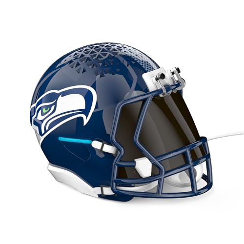 NFL Echo Dot Bundle: Includes Echo Dot | Glacier White and Limited-Edition NFL Helmet Stand | Seattle Seahawks