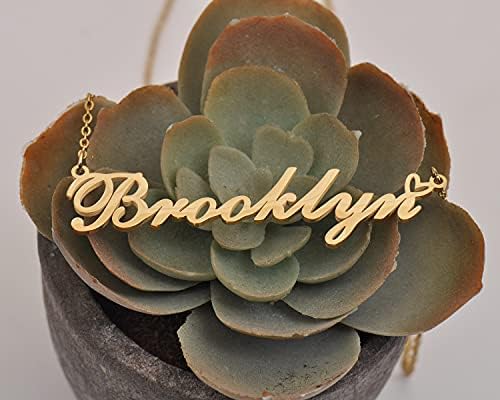 RONKAH Jess Custom Personalized Name Necklace Pendant Necklace with Heart Customized Necklace Best Gift for Women Christmas Valentine's Day Mother's Day Birthday AU - 2