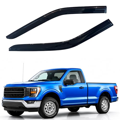 Image of IG Window Visors Fit for 2015-2026 Ford F150 Regular Cab, Out-Channel Rain Guards Vent Wind Deflectors 2PC, Truck Accessories for 2017-2026 Ford F250 F350 F450 F550 Super Duty (Single Cab Only)
