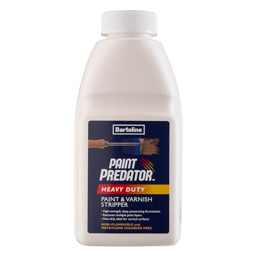 Bartoline Paint Predator Heavy Duty and Varnish Stripper 500 ml, Professional Strength, Non-Caustic Remover for Wood, Metal and Masonry