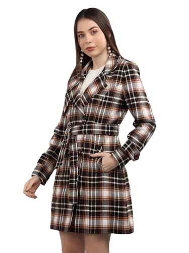 Image of CHKOKKO Women Polyester Stylish Winter Wear Single Breasted Standard Length Coat