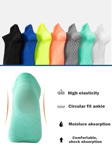 2 Pairs Athletic Running Ankle Socks Low Cut Cushioned Anti-slip Sports Socks for Women Men3