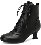 KysBloes Women's Goth Lace Knee High Boots with Buckle Heel