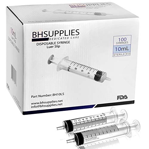 10ml Syringe Sterile with Luer Slip Tip, BH SUPPLIES - (No Needle) Individually