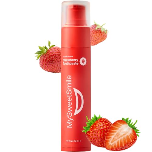 MySweetSmile Strawberry Toothpaste – Advanced Fluoride Formula – Strengthens Enamel & Prevents Cavities – Dentist-Approved & Enamel-Safe – IndyBest Award-Winning Brand - Makes Brushing Fun Again - 60g