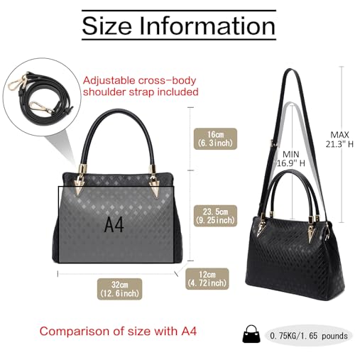 Bolso Satchel de Cuero Auténtico para Mujer miniatura 3