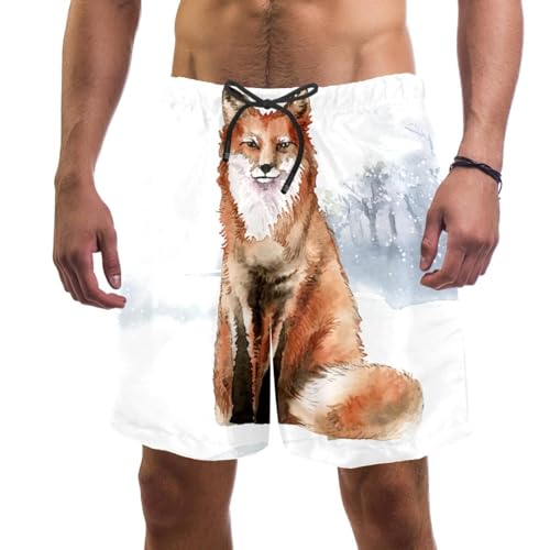 Short de bain homme Renard des Neiges en tissu fluide séchage rapide pour la plage