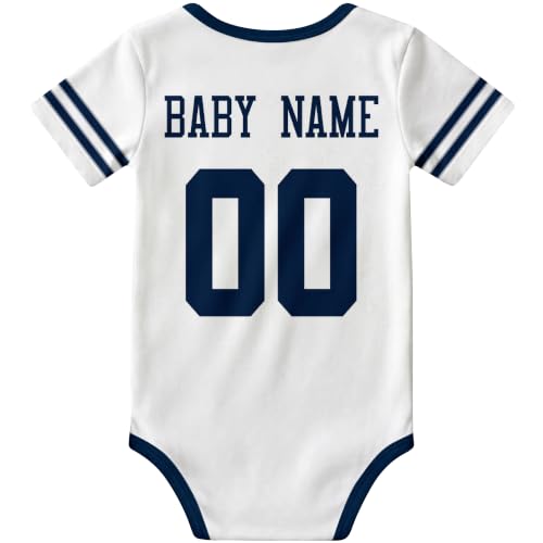 Image of KREDE Baby Clothes Custom Name Bodysuit for Baby Boy Gifts | Short Sleeves Bodysuit with Custom Number Name