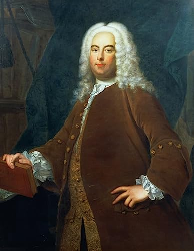 Portrait de George Frederick Haendel peinture sur toile 60x90cm au style scandinave épuré