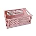 LELE LIFE Panier de Rangement Pliable, Boîte de Rangement avec Poignées, Panier de Salle de Bains, Paniers Rectangles, Bac de Rangement pour Cuisine, Panier de Rangement pour Cosmétiques, Rose
