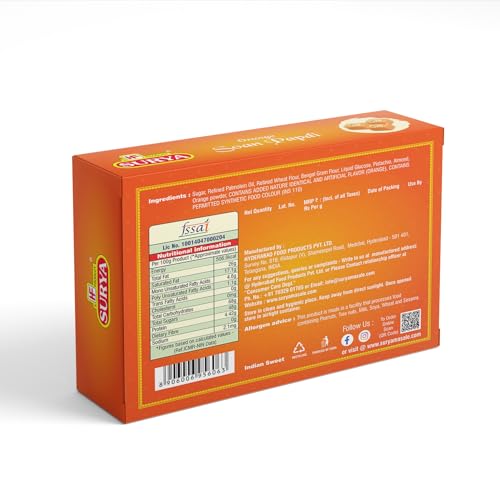 Image of HF, SURYA Soan Papdi 600g (3 x 200g) Made with Fresh Besan, Ready to Eat