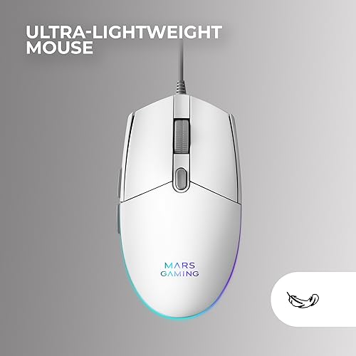 Mars Gaming MCP-RGB3, Idioma Español, Pack RGB Teclado Fixed, Ratón Flow 3200 dpi, Auriculares Over-Ear, Alfombrilla XXL, Blanco 4