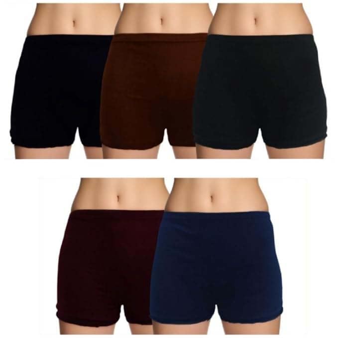 SunFlux® Women's High Coverage Super Combed Cotton Stretch Mid Waist Boy Shorts - Moisture Wicking, Innerwear for Cotton Underwear, Brief Boxer for Women Pack of 3,5-image-5