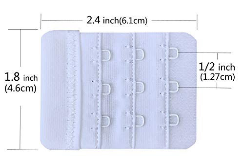 Chanie Women Pack Of 3 Soft Comfortable 3 Hooks Bra Extender,2.4"X 1.8" #TOP1