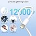 Car Apple CarPlay Cable,2 Pack 6FT iPhone Charger Cord [Apple MFi Certified] USB to Lightning Cable Fast Charging for i Phone 14,14 Pro Max, 13/12/11/X/XS/XR/XS/iPad