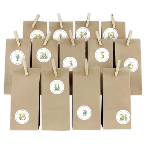DIY Adventskalender Zahlen 1-24 Zum Aufkleben – Goldene Sticker Für Selbstgemachte Weihnachtskalender & Geschenke