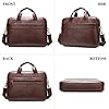 Sac Business Mallette homme Cartable Sacs Business en Cuir Véritable 14 Pouces Porte Document Sac de Messager Sac à Bandoulière d'affaires Brun #1
