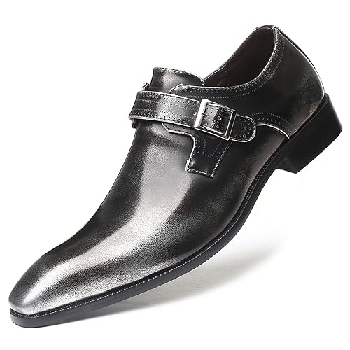 Men's Formal Oxford Shoes Slip On Single Strap Buckle Leather Low Top Business Work Shoes Fashion Shoes for Prom Wedding Formal Shoes