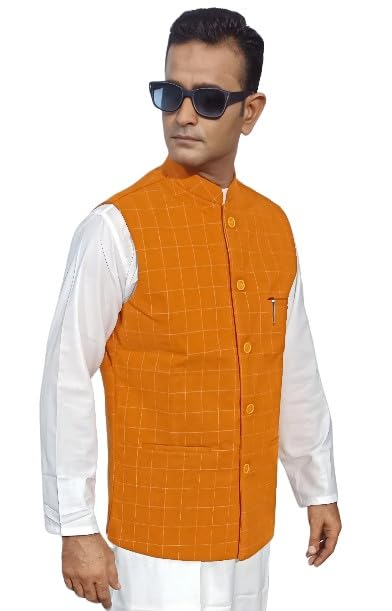 Men's Checkered Woolen Nehru Jacket, Stylish Waistcoat for Wedding and Festival Formal Wear-picture-23