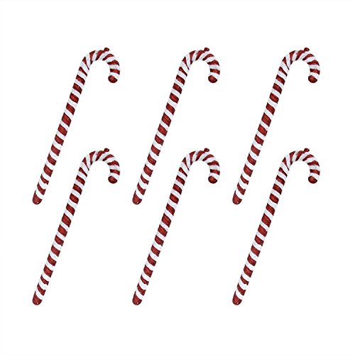 Northlight 6ct Peppermint Twist Red and White Shatterproof Candy Cane Christmas Ornaments 14"