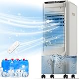 Landeagle Aire acondicionado Swamp Cooler de 32 pulgadas, habitación portátil con oscilación de 90° con temporizador de 12 horas