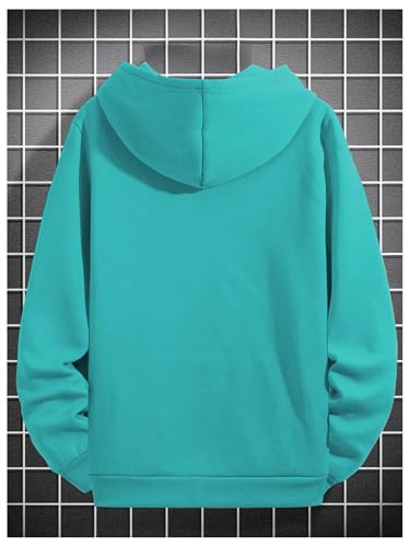 OYOANGLE Men's Letter Graphic Print Long Sleeve Hoodie Drawstring Pullover Hooded Sweatshirts3