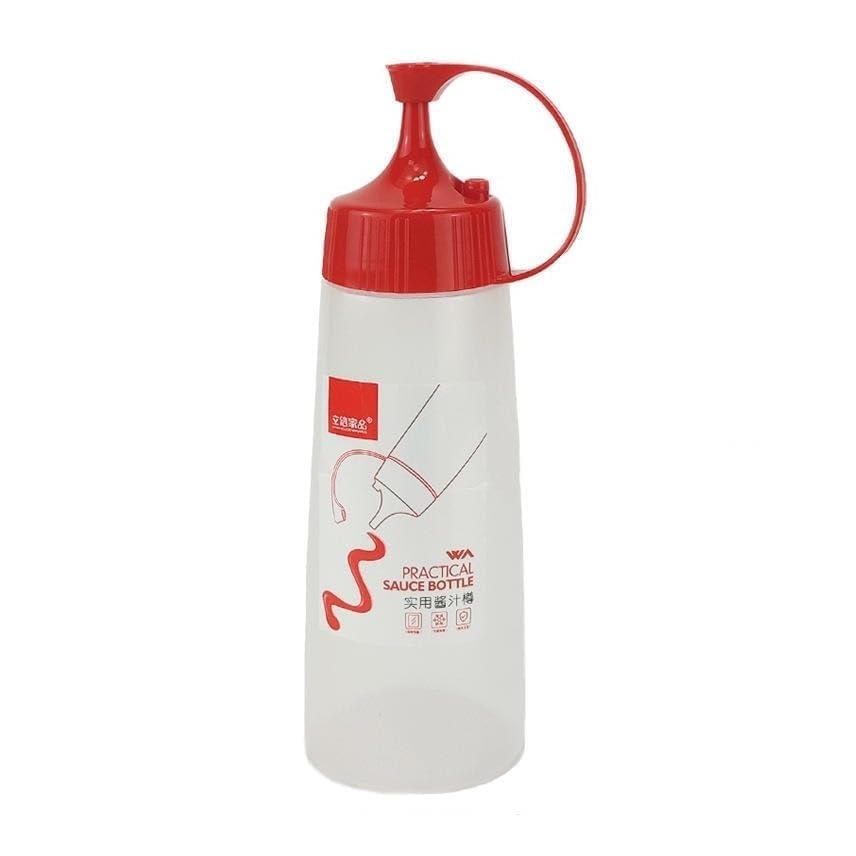 Image of Plastic Squeeze Bottle with Hook Top, Clear Plastic Sauce Bottle, BPA-Free Ketchup Bottle, Condiment Dispenser Mustard Sauce Bottle, Food Liquid Seasoning Container, Reusable Ketchup Bottle (400 ml)
