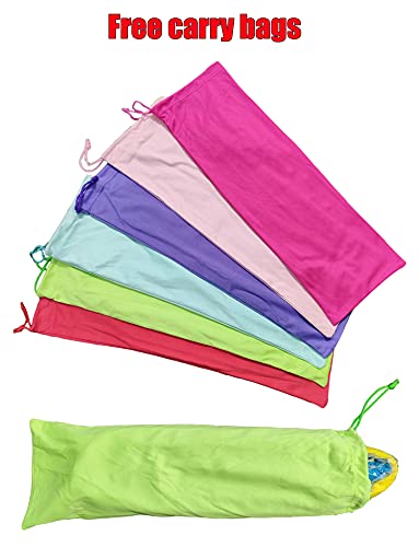 Velo de abanico danza del vientre y serpentina de bandera multicolor ajustable 4