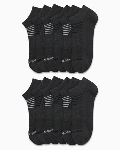 Reebok Men's Low Cut Socks - 12 Pack Performance Cushion Comfort No Show Socks - Breathable Athletic Socks for Men (6-12.5), Size 6-12.5, Solid Grey2