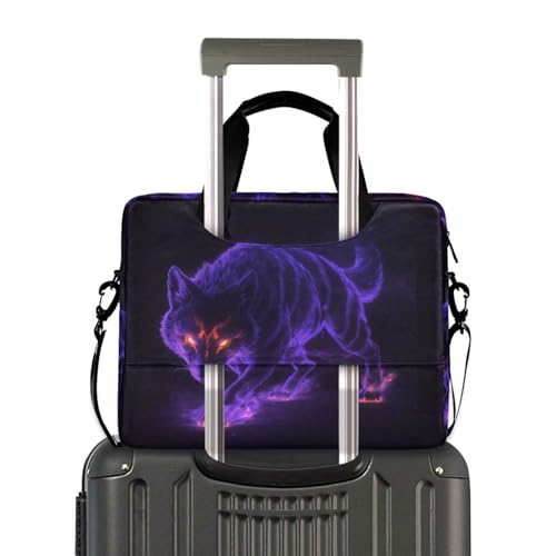 Maletín para portátil 15.6 pulgadas morado con asa y correa miniatura 4