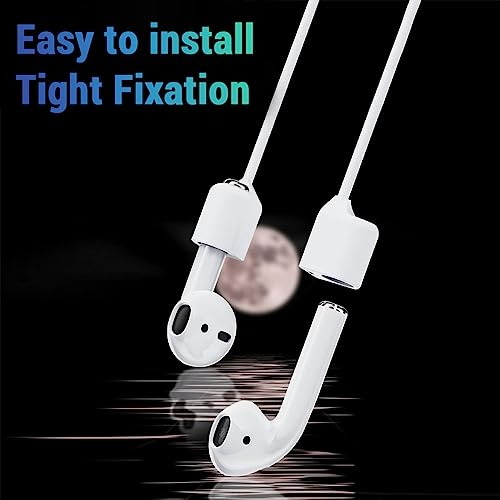 Image of LIRAMARK Magnetic Anti-Lost Strap Silicone Rope Wire Cable Connector String for AirPods Pro /Aipods Pro 2 / Airpods 1,2&3 / Earbuds (White)