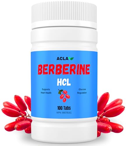 ACLA Berberine Supplement - 500 mg of Berberine HCL Per Serving (100 mg Per Tab) - Berberine Supplements Support Glucose Metabolism, Weight Management, and Blood Sugar Levels - 100 Easy To Swallow Tabs