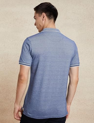 Image of Amazon Brand - Symbol Men's Cotton Rich Textured Polo Tshirts | Collar Plain Tshirts | Half Sleeves - Regular Fit (Available in Plus Sizes)