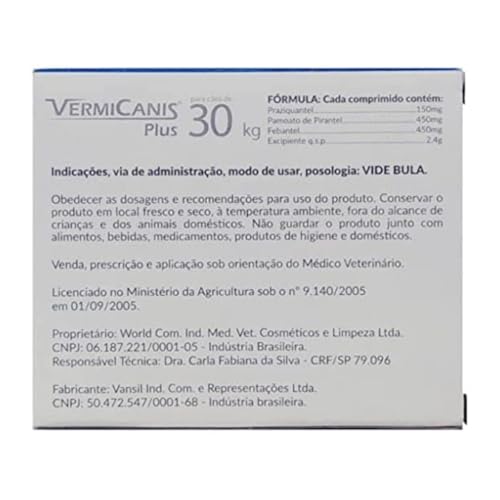 Vermicanis 2,4g (30 kg): 2 Comprimidos Potentes