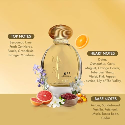 Image of Jean Paul Dupont (JPD) Majestic Aura - Long Lasting Perfume for Women - with Mandarin, Floral and Sandalwood notes - Eau de Parfum 100ml