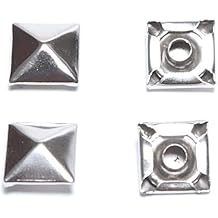 GoldStar Tool Pyramid Square Rivets Metal Rivet for Clothing Nickle, 7MM Set of 100