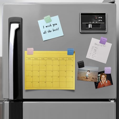 Image of Magnetic Clips 18 Pack Colorful Fridge Magnet for Refrigerator, Whiteboard, Photo Display, Office, School, Home-6 Colors