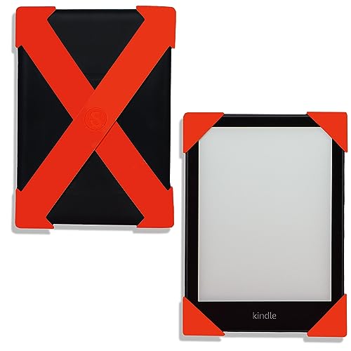 Image of Strapsicle Silicone Hand Straps | Accessory for Kindle Paperwhite 6.8-7 inch (2021-2024) and Kobo Aura HD | 2‑Pack | Bright Red