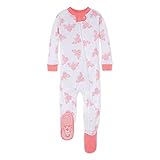 Burt's Bees Baby baby girls Pajamas, Zip Front Non-slip Footed Pjs, 100% Organic Cotton and Toddler...