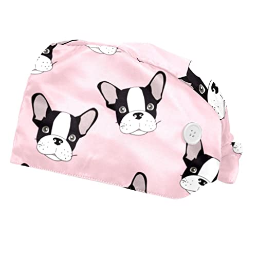 Casquettes de travail respirantes JDEZ lot de 2 chapeaux bouffants à motif chien