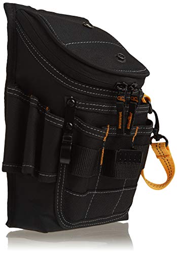 Clc Custom Leathercraft 1524 Ziptop Utility Pouch, Medium, Black, 11 Pockets #TOP5