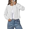 LILLUSORY Womens Cropped Cardigan Sweaters Lightweight Fall Crop Cotton Knit Y2k Outfits Fashion Button Up Clothes 2025