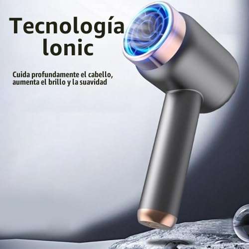 CHICIRIS Secador de Pelo Iónico, Secador Inalámbrico con Tecnología Iónica Avanzada con Batería de 1500 MAh y Motor de Alta Potencia, para un Secado Rápido en el Salón de Viaje en Casa (gris oscuro)