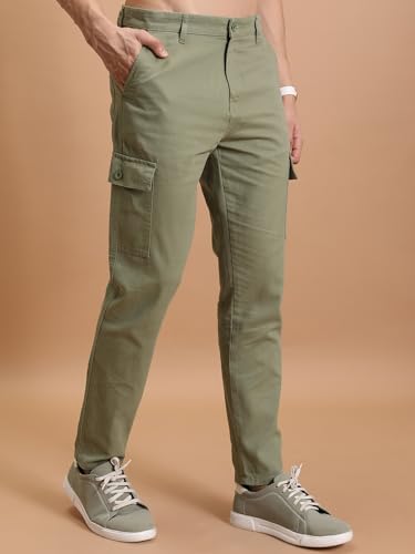 Image of Highlander Men's Tapered Fit | Cargo Trousers | Sleek & Functional | Utility Pockets | Trouser for Men | Men Trousers