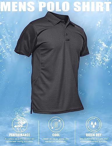 image for MAGCOMSEN Men's Tactical Shirts Light Golf Shirts Fishing Shirts Pique