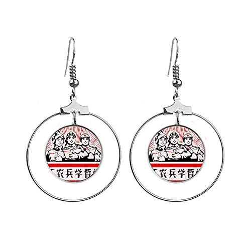 Créoles en porcelaine rouge et pendentif en cercle, le cadeau idéal pour femme